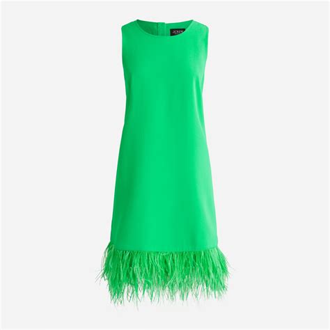 michael kors feather trim shift dress|feather shift dress.